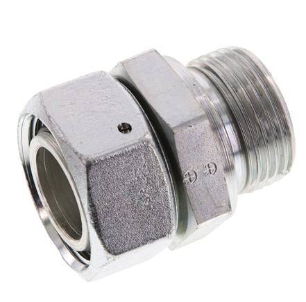 28L & G1'' Verzinkter Stahl Gerades Drehgelenk mit Außengewinde 160 bar NBR O-Ring Dichtungskonus Einstellbar ISO 8434-1