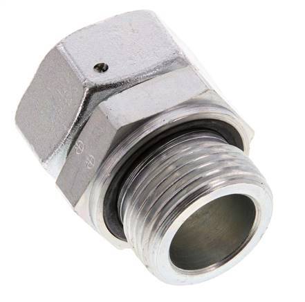 28L & G1'' Verzinkter Stahl Gerades Drehgelenk mit Außengewinde 160 bar NBR O-Ring Dichtungskonus Einstellbar ISO 8434-1