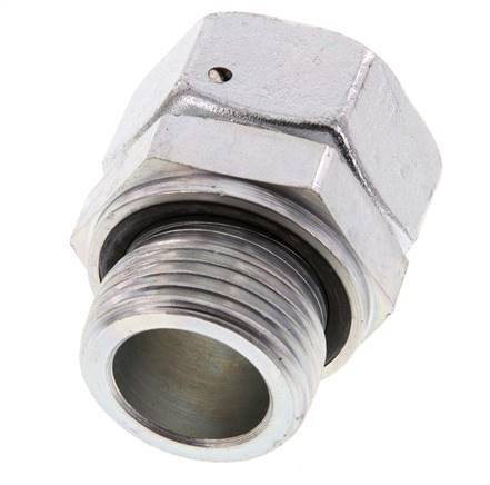 28L & G1'' Verzinkter Stahl Gerades Drehgelenk mit Außengewinde 160 bar NBR O-Ring Dichtungskonus Einstellbar ISO 8434-1