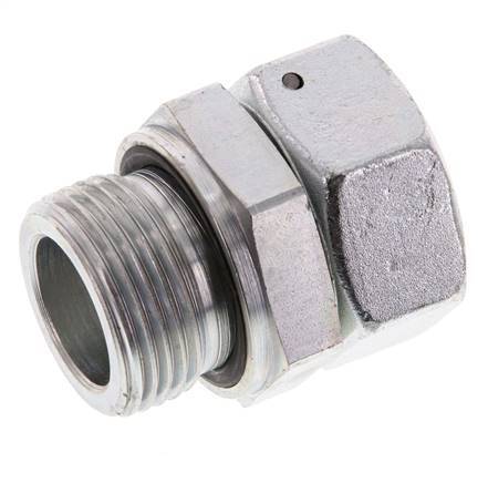 28L & G1'' Verzinkter Stahl Gerades Drehgelenk mit Außengewinde 160 bar NBR O-Ring Dichtungskonus Einstellbar ISO 8434-1