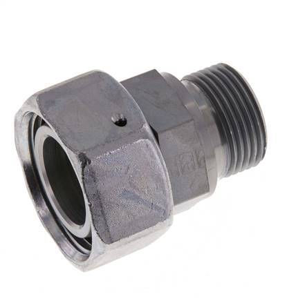 28L & G3/4'' Verzinkter Stahl Gerades Drehgelenk mit Außengewinde 160 bar NBR O-Ring Dichtungskonus Einstellbar ISO 8434-1