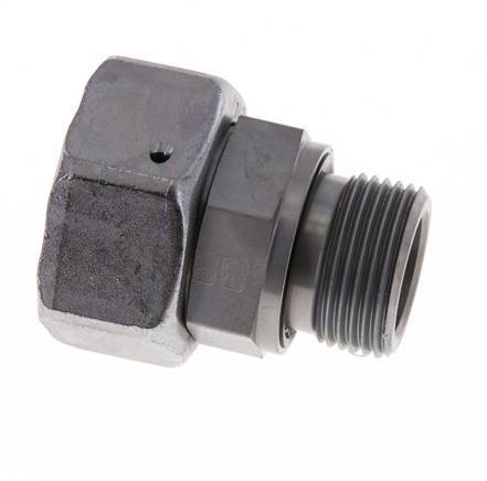 28L & G3/4'' Verzinkter Stahl Gerades Drehgelenk mit Außengewinde 160 bar NBR O-Ring Dichtungskonus Einstellbar ISO 8434-1