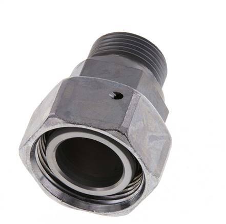 28L & G3/4'' Verzinkter Stahl Gerades Drehgelenk mit Außengewinde 160 bar NBR O-Ring Dichtungskonus Einstellbar ISO 8434-1