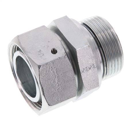35L & G1-1/4'' Verzinkter Stahl Gerades Drehgelenk mit Außengewinde 160 bar NBR O-Ring Dichtungskonus Einstellbar ISO 8434-1