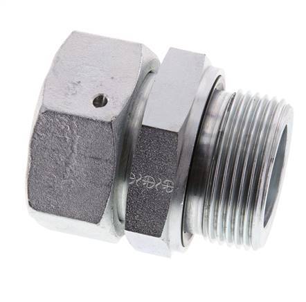 35L & G1-1/4'' Verzinkter Stahl Gerades Drehgelenk mit Außengewinde 160 bar NBR O-Ring Dichtungskonus Einstellbar ISO 8434-1