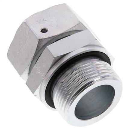 35L & G1-1/4'' Verzinkter Stahl Gerades Drehgelenk mit Außengewinde 160 bar NBR O-Ring Dichtungskonus Einstellbar ISO 8434-1