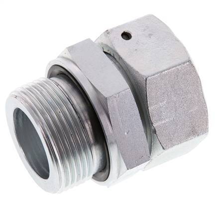 35L & G1-1/4'' Verzinkter Stahl Gerades Drehgelenk mit Außengewinde 160 bar NBR O-Ring Dichtungskonus Einstellbar ISO 8434-1