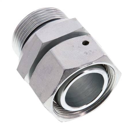35L & G1-1/4'' Verzinkter Stahl Gerades Drehgelenk mit Außengewinde 160 bar NBR O-Ring Dichtungskonus Einstellbar ISO 8434-1
