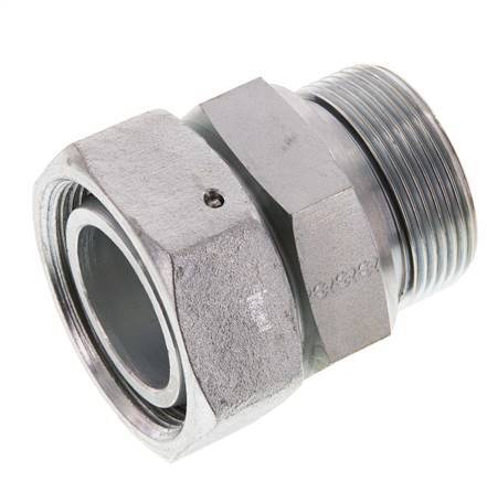 42L & G1-1/2'' Verzinkter Stahl Gerades Drehgelenk mit Außengewinde 160 bar NBR O-Ring Dichtungskonus Einstellbar ISO 8434-1