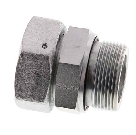 42L & G1-1/2'' Verzinkter Stahl Gerades Drehgelenk mit Außengewinde 160 bar NBR O-Ring Dichtungskonus Einstellbar ISO 8434-1