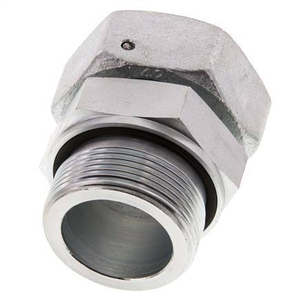 42L & G1-1/2'' Verzinkter Stahl Gerades Drehgelenk mit Außengewinde 160 bar NBR O-Ring Dichtungskonus Einstellbar ISO 8434-1