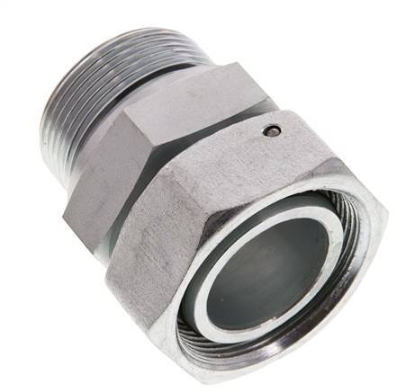 42L & G1-1/2'' Verzinkter Stahl Gerades Drehgelenk mit Außengewinde 160 bar NBR O-Ring Dichtungskonus Einstellbar ISO 8434-1