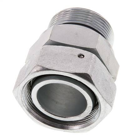 42L & G1-1/2'' Verzinkter Stahl Gerades Drehgelenk mit Außengewinde 160 bar NBR O-Ring Dichtungskonus Einstellbar ISO 8434-1