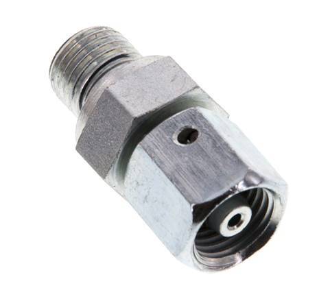 6S & G1/4'' Verzinkter Stahl, gerade drehbar mit Außengewinde 630 bar NBR O-Ring Dichtkonus Einstellbar ISO 8434-1