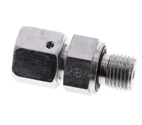 8S & G1/4'' Verzinkter Stahl Gerades Drehgelenk mit Außengewinde 630 bar NBR O-Ring Dichtungskonus Einstellbar ISO 8434-1