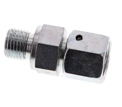 8S & G1/4'' Verzinkter Stahl Gerades Drehgelenk mit Außengewinde 630 bar NBR O-Ring Dichtungskonus Einstellbar ISO 8434-1