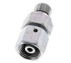 8S & G1/4'' Verzinkter Stahl Gerades Drehgelenk mit Außengewinde 630 bar NBR O-Ring Dichtungskonus Einstellbar ISO 8434-1