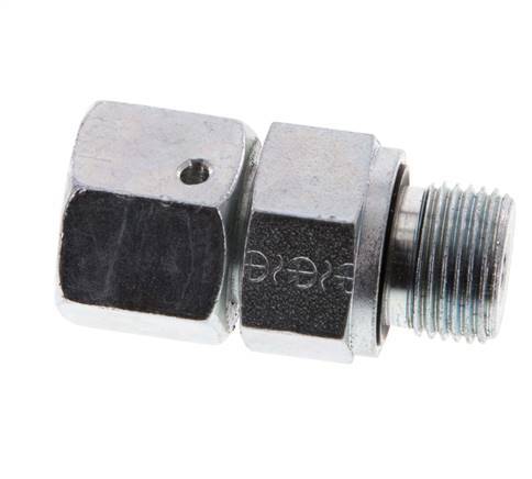 10S & G3/8'' Verzinkter Stahl Gerades Drehgelenk mit Außengewinde 630 bar NBR O-Ring Dichtungskonus Einstellbar ISO 8434-1
