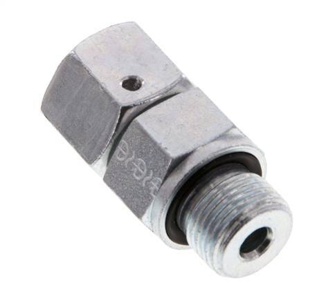 10S & G3/8'' Verzinkter Stahl Gerades Drehgelenk mit Außengewinde 630 bar NBR O-Ring Dichtungskonus Einstellbar ISO 8434-1