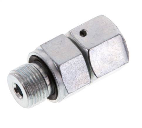 10S & G3/8'' Verzinkter Stahl Gerades Drehgelenk mit Außengewinde 630 bar NBR O-Ring Dichtungskonus Einstellbar ISO 8434-1