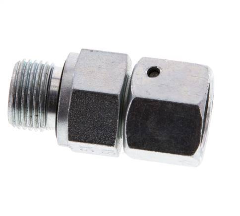 10S & G3/8'' Verzinkter Stahl Gerades Drehgelenk mit Außengewinde 630 bar NBR O-Ring Dichtungskonus Einstellbar ISO 8434-1