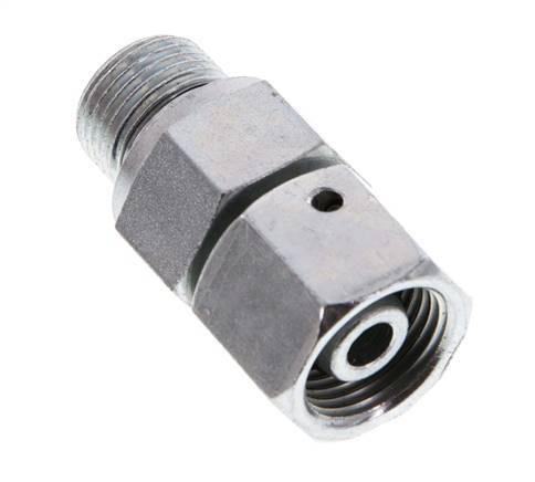 10S & G3/8'' Verzinkter Stahl Gerades Drehgelenk mit Außengewinde 630 bar NBR O-Ring Dichtungskonus Einstellbar ISO 8434-1