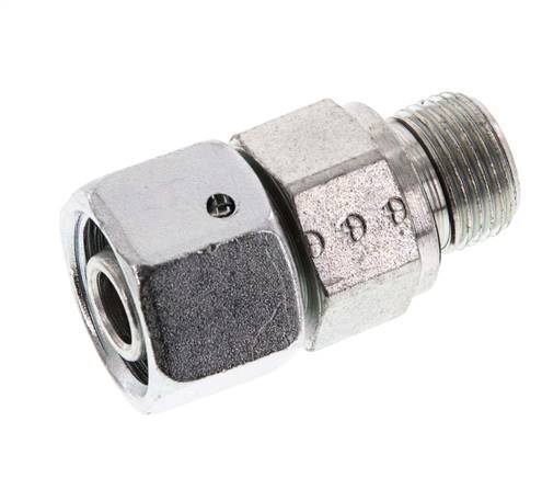 12S & G3/8'' Verzinkter Stahl Gerades Drehgelenk mit Außengewinde 630 bar NBR O-Ring Dichtungskonus Einstellbar ISO 8434-1