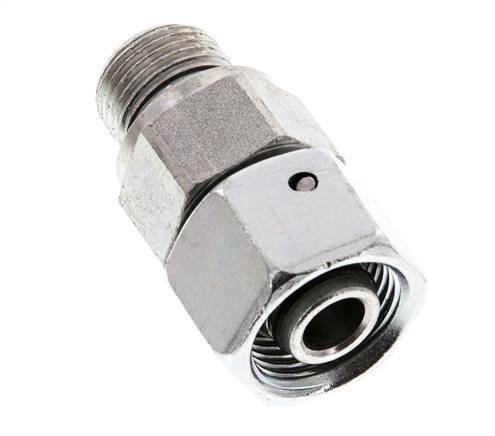 12S & G3/8'' Verzinkter Stahl Gerades Drehgelenk mit Außengewinde 630 bar NBR O-Ring Dichtungskonus Einstellbar ISO 8434-1