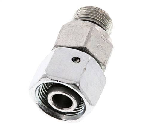 12S & G3/8'' Verzinkter Stahl Gerades Drehgelenk mit Außengewinde 630 bar NBR O-Ring Dichtungskonus Einstellbar ISO 8434-1