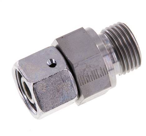 12S & G1/2'' Verzinkter Stahl Gerades Drehgelenk mit Außengewinde 630 bar NBR O-Ring Dichtungskonus Einstellbar ISO 8434-1