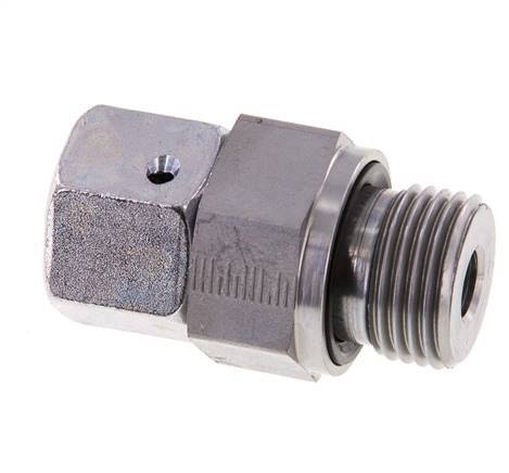 12S & G1/2'' Verzinkter Stahl Gerades Drehgelenk mit Außengewinde 630 bar NBR O-Ring Dichtungskonus Einstellbar ISO 8434-1
