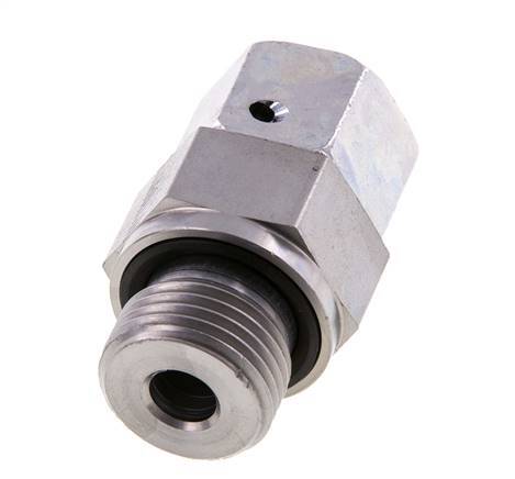 12S & G1/2'' Verzinkter Stahl Gerades Drehgelenk mit Außengewinde 630 bar NBR O-Ring Dichtungskonus Einstellbar ISO 8434-1