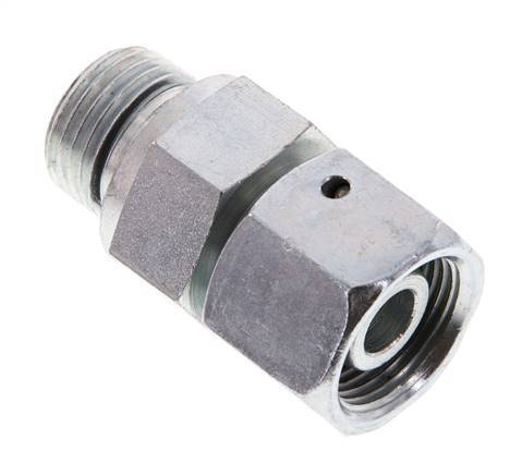 14S & G1/2'' Verzinkter Stahl Gerades Drehgelenk mit Außengewinde 630 bar NBR O-Ring Dichtungskonus Einstellbar ISO 8434-1