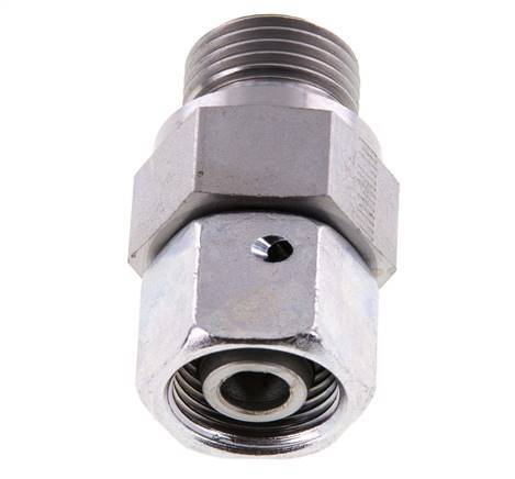 14S & G1/2'' Verzinkter Stahl Gerades Drehgelenk mit Außengewinde 630 bar NBR O-Ring Dichtungskonus Einstellbar ISO 8434-1