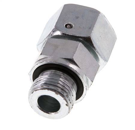 16S & G1/2'' Verzinkter Stahl Gerades Drehgelenk mit Außengewinde 400 bar NBR O-Ring Dichtungskonus Einstellbar ISO 8434-1