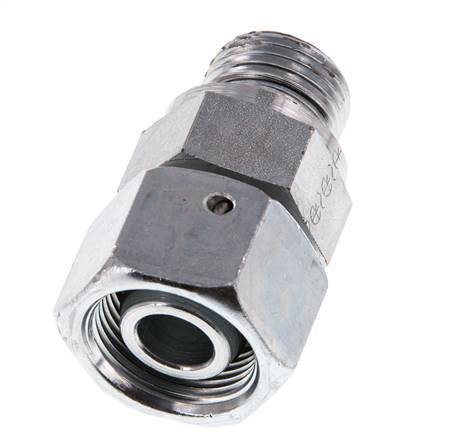 16S & G1/2'' Verzinkter Stahl Gerades Drehgelenk mit Außengewinde 400 bar NBR O-Ring Dichtungskonus Einstellbar ISO 8434-1