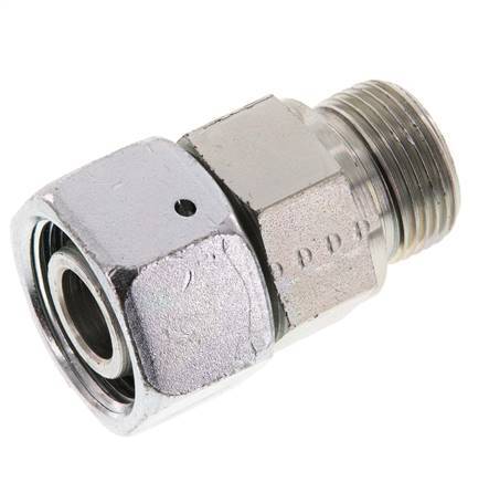 20S & G3/4'' Verzinkter Stahl Gerades Drehgelenk mit Außengewinde 400 bar NBR O-Ring Dichtungskonus Einstellbar ISO 8434-1