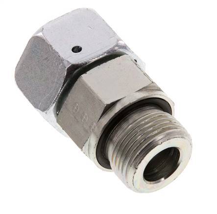 20S & G3/4'' Verzinkter Stahl Gerades Drehgelenk mit Außengewinde 400 bar NBR O-Ring Dichtungskonus Einstellbar ISO 8434-1