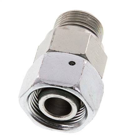 20S & G3/4'' Verzinkter Stahl Gerades Drehgelenk mit Außengewinde 400 bar NBR O-Ring Dichtungskonus Einstellbar ISO 8434-1