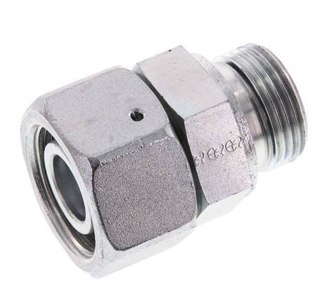 25S & G1'' Verzinkter Stahl Gerades Drehgelenk mit Außengewinde 400 bar NBR O-Ring Dichtungskonus Einstellbar ISO 8434-1