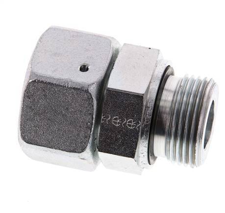 25S & G1'' Verzinkter Stahl Gerades Drehgelenk mit Außengewinde 400 bar NBR O-Ring Dichtungskonus Einstellbar ISO 8434-1