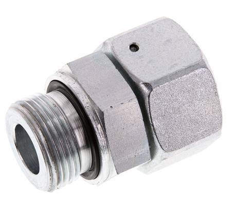 25S & G1'' Verzinkter Stahl Gerades Drehgelenk mit Außengewinde 400 bar NBR O-Ring Dichtungskonus Einstellbar ISO 8434-1