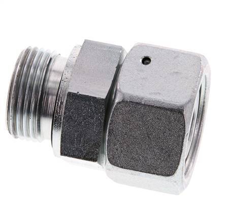 25S & G1'' Verzinkter Stahl Gerades Drehgelenk mit Außengewinde 400 bar NBR O-Ring Dichtungskonus Einstellbar ISO 8434-1