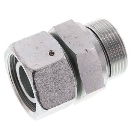 30S & G1-1/4'' Verzinkter Stahl Gerades Drehgelenk mit Außengewinde 400 bar NBR O-Ring Dichtungskonus Einstellbar ISO 8434-1