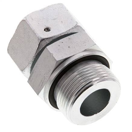 30S & G1-1/4'' Verzinkter Stahl Gerades Drehgelenk mit Außengewinde 400 bar NBR O-Ring Dichtungskonus Einstellbar ISO 8434-1