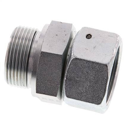 30S & G1-1/4'' Verzinkter Stahl Gerades Drehgelenk mit Außengewinde 400 bar NBR O-Ring Dichtungskonus Einstellbar ISO 8434-1