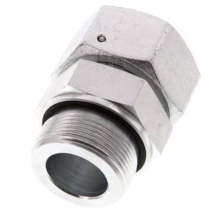 38S & G1-1/2'' Verzinktes Stahl-Drehgelenk mit Außengewinde 315 bar NBR O-Ring Dichtungskonus Einstellbar ISO 8434-1