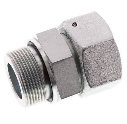 38S & G1-1/2'' Verzinktes Stahl-Drehgelenk mit Außengewinde 315 bar NBR O-Ring Dichtungskonus Einstellbar ISO 8434-1