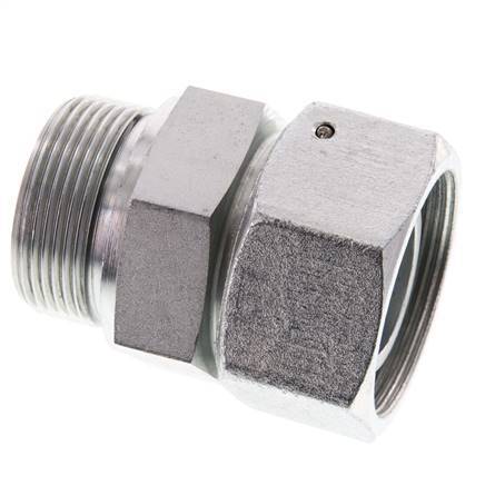 38S & G1-1/2'' Verzinktes Stahl-Drehgelenk mit Außengewinde 315 bar NBR O-Ring Dichtungskonus Einstellbar ISO 8434-1
