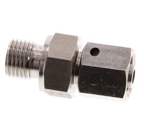 8L & G1/4'' Edelstahl-Drehgelenk mit Außengewinde 315 bar FKM O-Ring-Dichtkonus Einstellbar ISO 8434-1